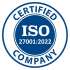 Sello de certificación ISO/IEC 27001:2022 en seguridad de la información